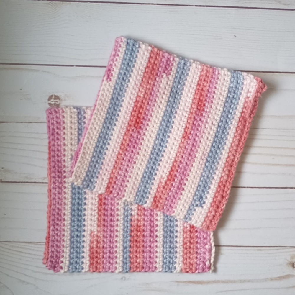 Handmade crocheted cotton pot holders. 2 pot holders in the set.